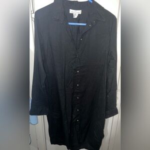 H&M Black Button-Up Shirt Dress, Size 8